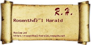 Rosenthál Harald névjegykártya